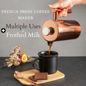 Mixpresso Stainless Steel French Press Coffee Maker 27 Oz 800 ml, Double Wall Insulated French Press Stainless Steel & Tea Brewer Easy Clean & Easy Press Strong Quality Metal Coffee Press.