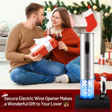 Load image into Gallery viewer, Secura Electric Wine Opener, Automatic Electric Wine Bottle Corkscrew Opener with Foil Cutter, Rechargeable (Stainless Steel)