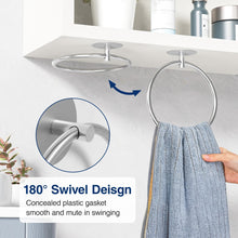 Load image into Gallery viewer, Nickel Brushed Bathroom Towel Ring - SUS304 Stainless Steel Bathroom Towel Rack, Susswiff Adhesive Wall Mounted Hand Towels Holder, Towel Hanger for Bathroom Organizer, Kitchen Storage