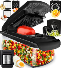 Load image into Gallery viewer, Vegetable Chopper and Spiralizer - Food Chopper with Container, Fruit Slicer, Kitchen Gadgets &amp; Accessories, Home Essentials (4 in 1, White)
