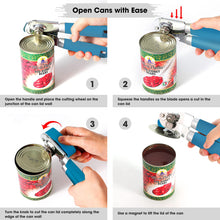 Load image into Gallery viewer, Beneno Can Opener Manual with Magnet, Hand Held Heavy Duty Can Opener with Durable Sharp Blade Smooth Edge, Big Effort-Saving Knob, Soft Grip Rubber Handle, Multifunctional Bottle Opener, Green