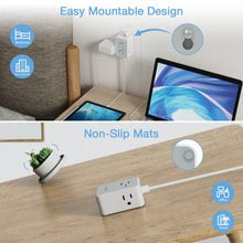 Load image into Gallery viewer, Small Flat Plug Power Strip, TESSAN Ultra Thin Extension Cord with 3 USB Wall Charger (1 USB C), 3 Outlets Mini Charging Station, 5 ft Slim Plug for Cruise Travel Office School Dorm Room Essentials