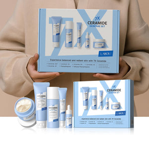 Skin Care Set, Skin Care Routine Kit for Women, Skincare Gift Set, Travel Size Toiletries with 7X CERAMIDE Cleanser, Toner, Serum, Eye Cream, Face Cream Mother's Day Christmas Birthday Daughter