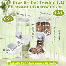 Load image into Gallery viewer, 0.9L Hanging Automatic Cat Water Dispenser, 1.3L Auto Gravity Pet Feeder, Cage Cat Dog Food and Water Dispenser Set for Kitten Puppy Bunny Guinea Pig (Gray)