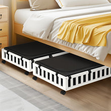 Load image into Gallery viewer, 2 Pack Bamboo Under Bed Storage with Wheels, 39”x20”x7.8” Lager Under Bed Storage Containers (Brown)