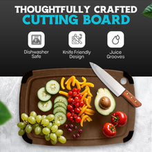 Load image into Gallery viewer, Dishwasher Safe Cutting Boards for Kitchen - 2 Piece Large Composite Wood Cutting Board Set with Non-Slip Feet and Juice Groove (14.5&quot; x 11&quot; and 11.7&quot; x 9.3&quot;) - Thin, Lightweight, Eco-Friendly