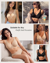 Load image into Gallery viewer, QDN Minimizer Bras for Women, Plus Size Underwired Push up Bra, Womens Full Coverage Unlined Breathable Soft Underwear