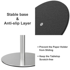 Silver Paper Towel Holder Free-Standing, Premium Stainless Steel Paper Rolls Organizer, Classic Fashion Kitchen Roll Dispenser