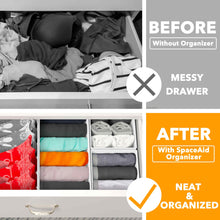 Load image into Gallery viewer, SpaceAid Drawer Organizer Clothes, 12 Pack Dresser Organizer Bins for Nursery, Closet Organization and Storage Dividers for Clothing, Baby Clothes, Underwears, Socks (Black)