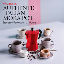 Load image into Gallery viewer, Mixpresso 3 Cup Moka Pot Coffee Maker for Gas, Electric Stove Top, Classic Italian Espresso Maker, Stovetop for Camping, Makes 5 Oz Cuban Coffee
