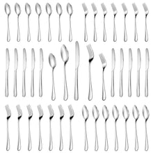 Load image into Gallery viewer, MUTNITT 30 Pcs Silverware Set Service for 6,Premium Stainless Steel Flatware Set,Mirror Polished Cutlery Utensil Sets,Durable Kitchen Eating Tableware Sets,Include Fork Knife Spoon,Dishwasher Safe