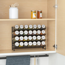 Load image into Gallery viewer, SpaceAid Spice Rack Organizer with 28 Spice Jars, 386 Spice Labels, Chalk Marker and Funnel Set for Cabinet, Countertop, Pantry, Cupboard or Door &amp; Wall Mount - 28 Jars, 13.4&quot; W × 10.8&quot; H, Black