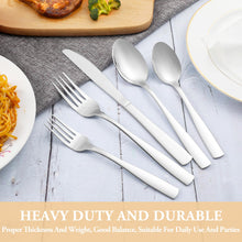 Load image into Gallery viewer, MUTNITT 30 Pcs Silverware Set Service for 6,Premium Stainless Steel Flatware Set,Mirror Polished Cutlery Utensil Sets,Durable Kitchen Eating Tableware Sets,Include Fork Knife Spoon,Dishwasher Safe