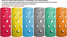 Load image into Gallery viewer, Brieftons Pack of 6 Glass Water Bottles &amp; 6 Silicone Sleeves