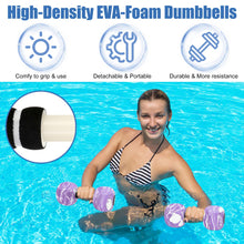 Load image into Gallery viewer, Water Dumbbells, 2PACK Aquatic Exercise Dumbbells, EVA Foam Barbells for Men Women Youth Water Workouts