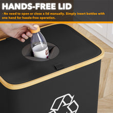Load image into Gallery viewer, SpaceAid Recycling Bin for Kitchen 26 Gallon, 100L Recycle Bin with Lid and 2 Reusable Inner Bags, for Bottle Can Glass Plastic Stickers, Blue