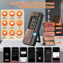 Load image into Gallery viewer, Wireless Meat Thermometer-Multi Sensors Digital Food Thermometer with Ultra-Thin Probes, App&amp;Host Control- Accuracy Bluetooth Meat Thermometer for BBQ, Oven, Grill, Smoker