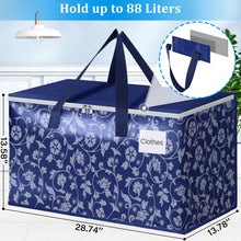 Load image into Gallery viewer, HomeHacks Moving Bags, Extra Large Size Moving Boxes, Heavy Duty Luggage Bags with Smooth Zipper and Sturdy Handles, Large Capacity &amp; Easy Loading Storage Totes for Space Saver 88L, 6-Pack, Blue