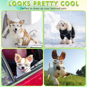 UV Protection Sunglasses for Small Breed Dogs, Windproof Anti-Fog Eye Protection Goggles, Pet Glasses for Puppy With Adjustable Strap (Black)