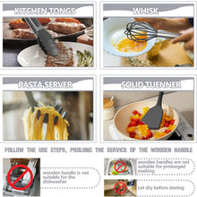 Load image into Gallery viewer, Umite Chef Silicone Kitchen Utensil Set, 34PCS Heat Resistant Kitchen Gadgets and Tools With Grater, Wood Handles for Nonstick Cookware