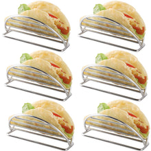 Load image into Gallery viewer, YellRin Taco Holder Stand Stainless Steel Taco Rack Tray Stand Up Holders Kitchen Set for Tortillas, Burritos, Parties &amp; Restaurants (Taco Holders)