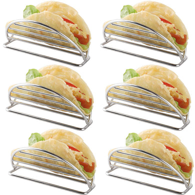 YellRin Taco Holder Stand Stainless Steel Taco Rack Tray Stand Up Holders Kitchen Set for Tortillas, Burritos, Parties & Restaurants (Taco Holders)