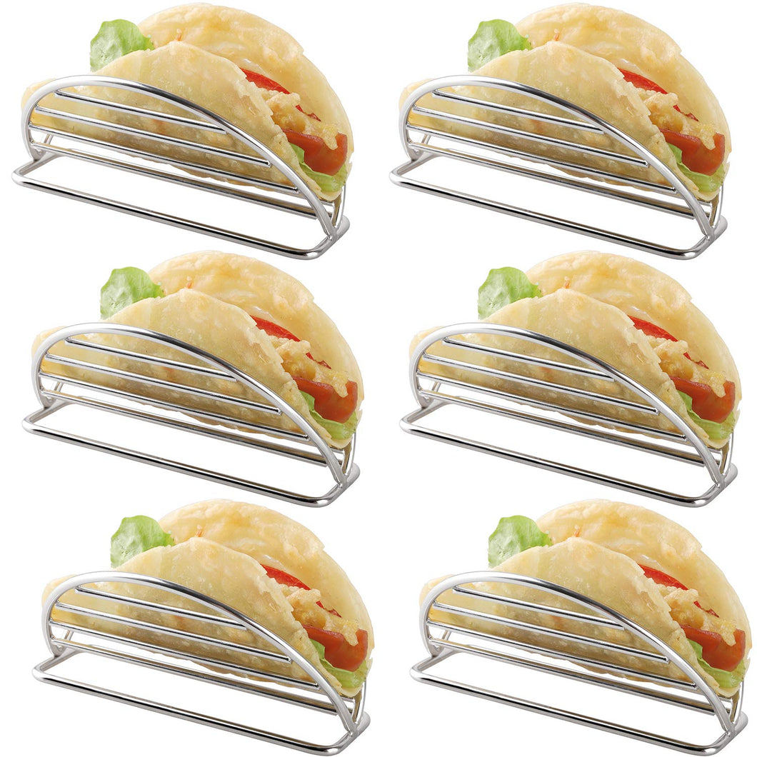 YellRin Taco Holder Stand Stainless Steel Taco Rack Tray Stand Up Holders Kitchen Set for Tortillas, Burritos, Parties & Restaurants (Taco Holders)