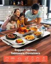 Load image into Gallery viewer, Food Warming Mat, iTRUSOU 27.5x16&#39;&#39; Electric Warming Tray with 7 Temp-Settings, Switchable Fahrenheit/Celsius, 99h Timer, Foldable Food Warmer Keep Food Warm at Buffet, Party, Sabbath, Daily Use