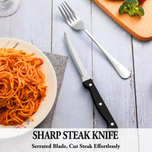 Load image into Gallery viewer, 24 Pcs Silverware Set with Steak Knives Service for 4,Stainless Steel Flatware Set,Mirror Polished Cutlery Utensil Set,Home Kitchen Eating Tableware Set,Include Fork Knife Spoon Set,Dishwasher Safe