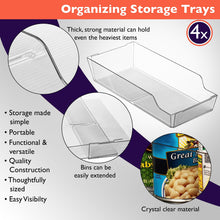 Load image into Gallery viewer, ClearSpace Adjustable Can Organizer for Refrigerator - Expandable Soda Can Dispenser Design Fits Most Cabinets, Pantries, &amp; Refrigerators - Organize Beverages, Soup, &amp; Canned Goods Easily, 4 Pack