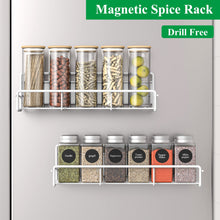 Load image into Gallery viewer, 6 Pack Magnetic Spice Rack Organizer for Refrigerator and Microwave Oven, Metal Fridge Shelf for Kitchen, Matt Black