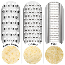 Load image into Gallery viewer, Lemon Zester Grater Three-piece Suit - Heavy Duty Kitchen Tool for Parmesan Cheese, Ginger, Garlic, Nutmeg, Chocolate, Vegetables，Fruits，Stainless Steel Grater Dishwasher Safe Black