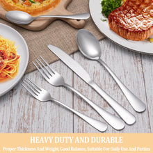 Load image into Gallery viewer, 50 Piece Silverware Set Service for 10,Premium Stainless Steel Flatware Set,Mirror Polished Cutlery Utensil Set,Durable Home Kitchen Eating Tableware Set,Include Fork Knife Spoon Set,Dishwasher Safe