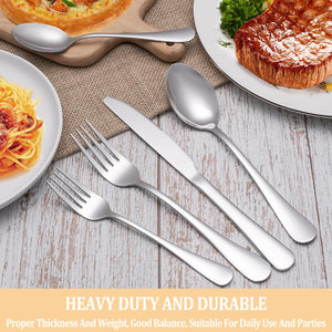 MUTNITT 30 Pcs Silverware Set Service for 6,Premium Stainless Steel Flatware Set,Mirror Polished Cutlery Utensil Sets,Durable Kitchen Eating Tableware Sets,Include Fork Knife Spoon,Dishwasher Safe