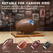 Load image into Gallery viewer, JupDec Jersey Frame &amp; Football Display Case, Large Clear Acrylic Shadow Box with UV Protection Wooden Showcase,Idea Gift for Sports Fans