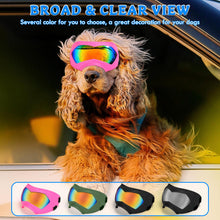 Load image into Gallery viewer, Large Dog Sunglasses Dog Goggles Pet Glasses Pet Eyewear with Adjustable Strap, Glasses for Medium Large Dog Swimming Skating Glasses Windproof Dustproof UV Proof (Black-Colorful)