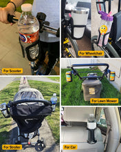 Load image into Gallery viewer, Pack of 2 Stroller Cup Holders, Universal Drinks Holder for Bikes, Trolleys or Walkers
