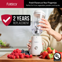 Load image into Gallery viewer, Portable Blender for Smoothies and Shakes – 15 oz Mini Personal Travel Blender with Sipper Lid, Compact Smoothie Maker for Office, Home, and Kitchen (White)