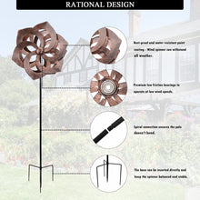 Load image into Gallery viewer, WONDER GARDEN Wind Spinner - Wind Spinners Outdoor, Outdoor Metal Windmills, 4.4 Ft Retro Brown Wind Sculptures Spinner Lawn Ornaments Wind Spinner for Yard, Lawn and Garden