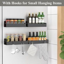 Load image into Gallery viewer, 4 Pack Magnetic Spice Rack Organizer for Refrigerator and Oven, Black Fridge Organizers and Storage for Kitchen