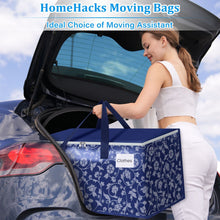 Load image into Gallery viewer, HomeHacks Moving Bags, Extra Large Size Moving Boxes, Heavy Duty Luggage Bags with Smooth Zipper and Sturdy Handles, Large Capacity &amp; Easy Loading Storage Totes for Space Saver 88L, 6-Pack, Blue