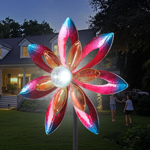 Load image into Gallery viewer, WONDER GARDEN Wind Spinners for Yard and Garden-Solar Wind Spinner - 5.2 FT Wind Sculptures &amp; Spinners Windmill with LED Light Glass Ball for Garden Patio Outdoor Decor