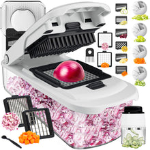 Load image into Gallery viewer, Vegetable Chopper With Container, Multifunctional Food Chopper Onion &amp; Vegetable Cutter Dicer With 8 Blades, Carrot &amp; Veggie Slicer 2 Blades