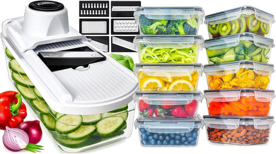 Mandoline + 20 Pack Food Container