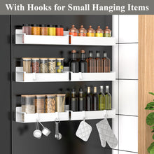 Load image into Gallery viewer, 4 Pack Magnetic Spice Rack Organizer for Refrigerator and Oven, Black Fridge Organizers and Storage for Kitchen