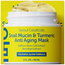 Load image into Gallery viewer, SeoulCeuticals Korean Face Mask Skin Care - Snail Mucin Turmeric Mask for Face – Cruelty Free K Beauty Anti Aging Face Mask for Healthy, Youthful Glow 2oz
