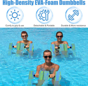 Triangular Aquatic Exercise Dumbbells, 2PCS Water Dumbbells, EVA Foam Water Weights, Water Fitness Exercises Equipment for Youth, Women, Adults