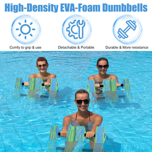 Triangular Aquatic Exercise Dumbbells, 2PCS Water Dumbbells, EVA Foam Water Weights, Water Fitness Exercises Equipment for Youth, Women, Adults