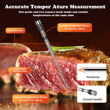 Load image into Gallery viewer, Wireless Meat Thermometer-Multi Sensors Digital Food Thermometer with Ultra-Thin Probes, App&amp;Host Control- Accuracy Bluetooth Meat Thermometer for BBQ, Oven, Grill, Smoker
