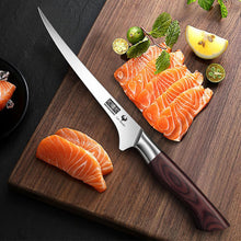 Load image into Gallery viewer, Fillet Knife 7 Inch, Professional High Carbon Stainless Steel Boning Knife for Meat, Ultra Sharp Japanese Fish Fillet Knives with Ergonomic Wood Handle